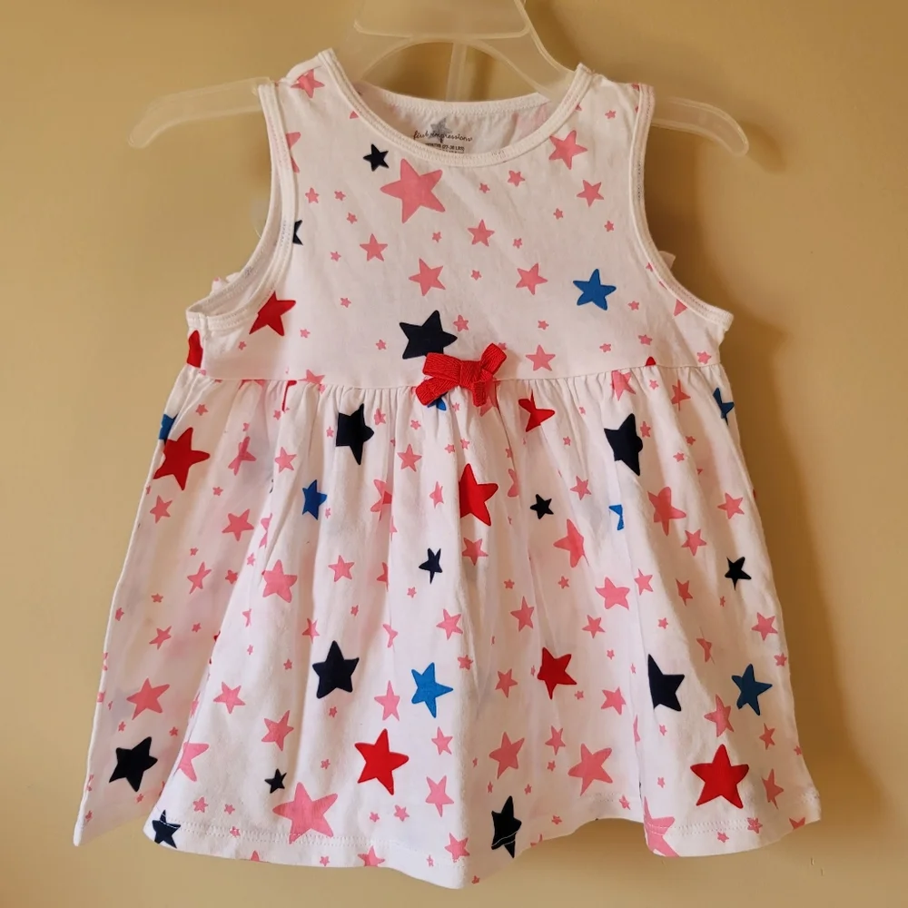 First Impressions Starry Sleeveless Dress With Shorts 24-Months